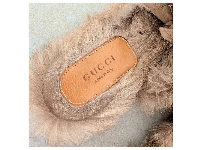 Mules Gucci Princetown pelle oro Heart & Lips - vista 6