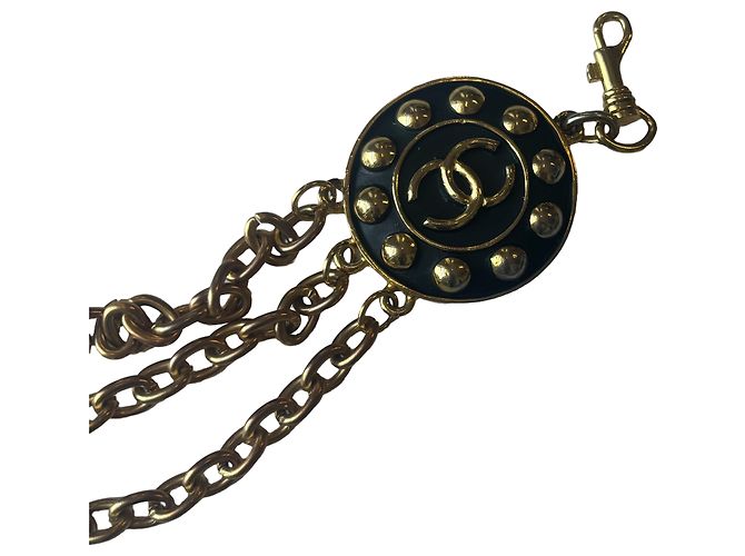 Chanel Vintage Metall-Kettengürtel mit CC-Medaillons - Ansicht 2