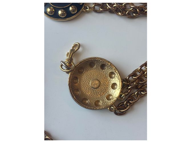 Chanel Vintage Metall-Kettengürtel mit CC-Medaillons - Ansicht 5