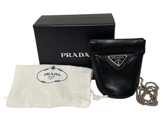 Mini pochette collier en cuir Nappa Prada - vue 13