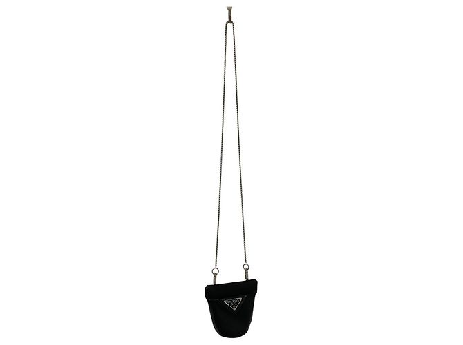 Mini pochette collier en cuir Nappa Prada - vue 5