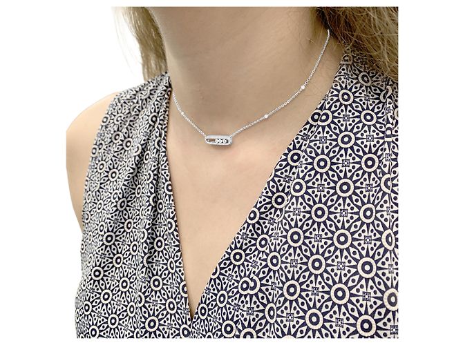 Messika Halskette, "Move Classique pavé", kleines Modell, Weißgold und Diamanten. - Ansicht 5