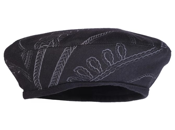 Hermès Saint-Honoré en Finesse Black Wool Beret - view 2