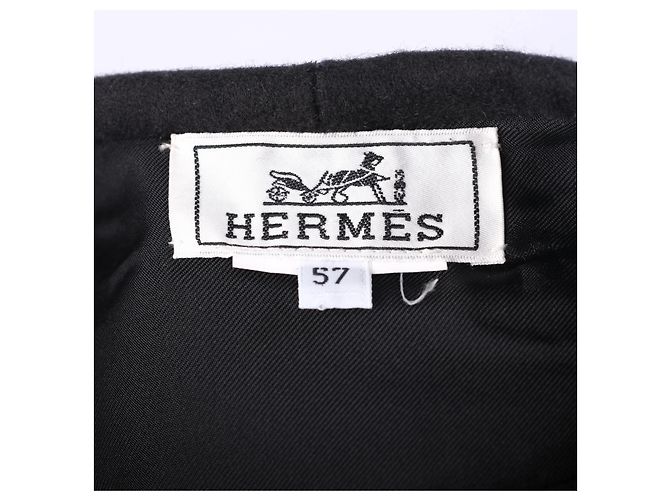 Hermès Saint-Honoré en Finesse Black Wool Beret - view 4