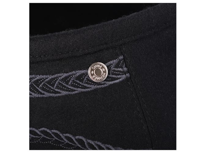 Hermès Saint-Honoré en Finesse Black Wool Beret - view 5