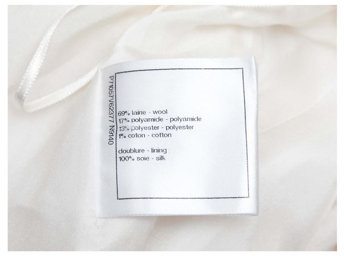 Weißer Chanel Woll-Tweed Peplum Midi-Rock Größe FR 38 - Ansicht 5