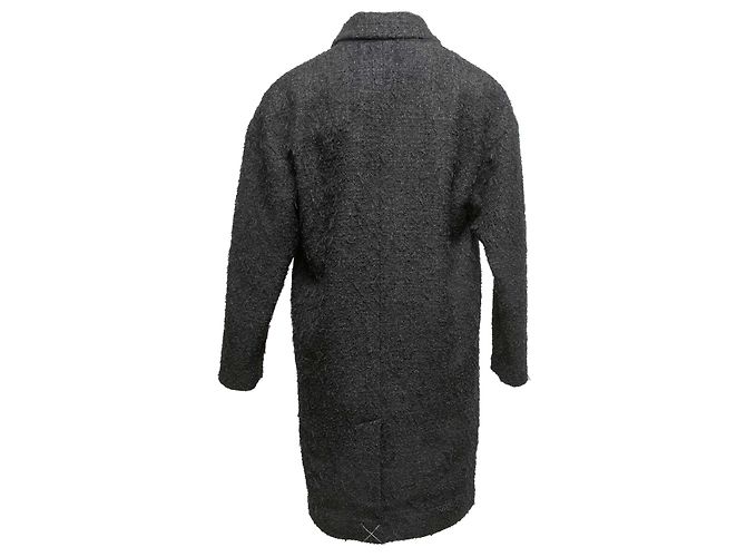 Abrigo cruzado de tweed de algodón negro Chanel Talla FR 34 - vista 4