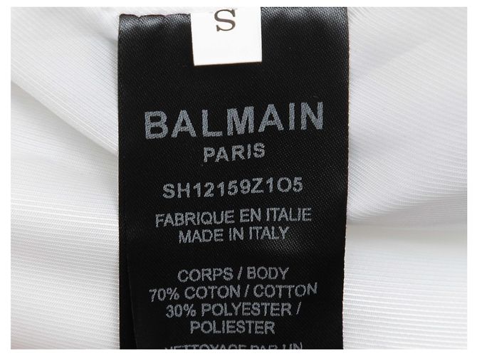 White & Black Balmain Crest-Accented Blazer Size US S - view 6