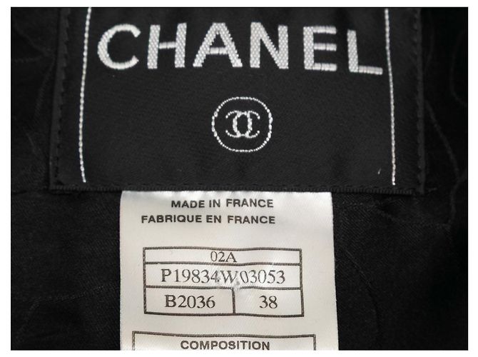 Chaqueta ajustada de lana con ribetes de seda Chanel negra Talla FR 38 - vista 6