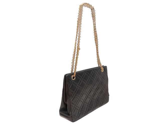Vintage Chanel gesteppte Schultertasche Schwarz - Ansicht 2