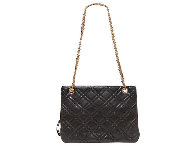 Vintage Chanel gesteppte Schultertasche Schwarz - Ansicht 3