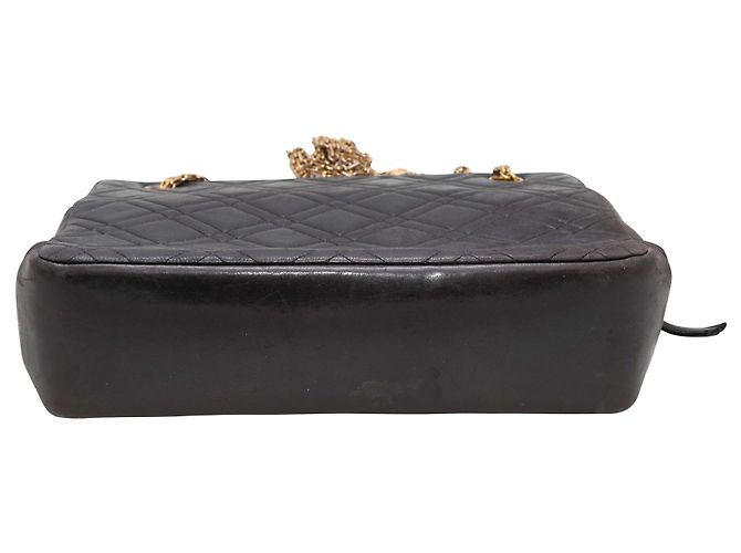 Vintage Chanel gesteppte Schultertasche Schwarz - Ansicht 4