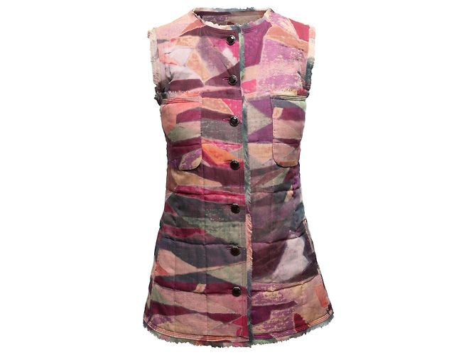 Multicolor Chanel Spring 2013 Quilted Silk Vest Size FR 36 - view 2