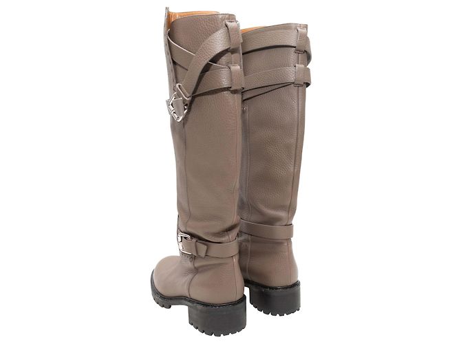 Botas altas con hebilla Fendi Taupe Talla 39 - vista 2