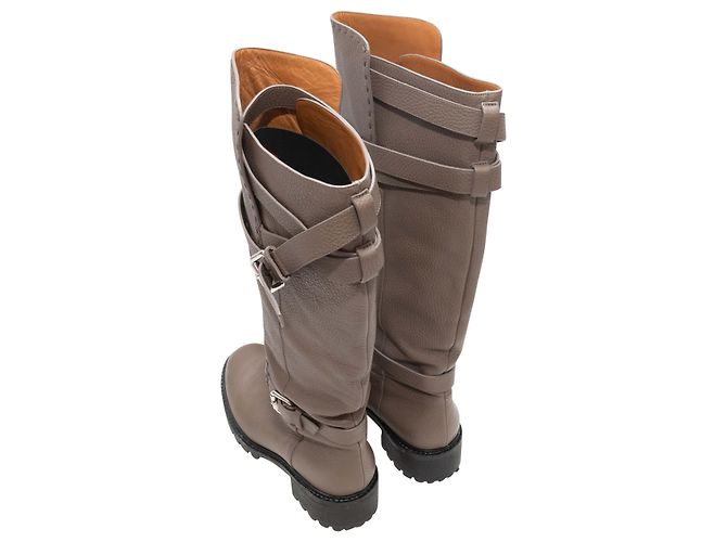 Botas altas con hebilla Fendi Taupe Talla 39 - vista 3