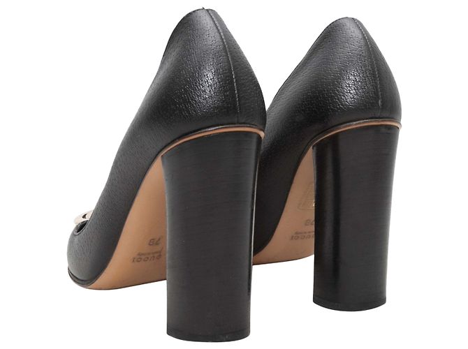 Gucci GG Leder-Pumps in Schwarz Größe 7B - Ansicht 4