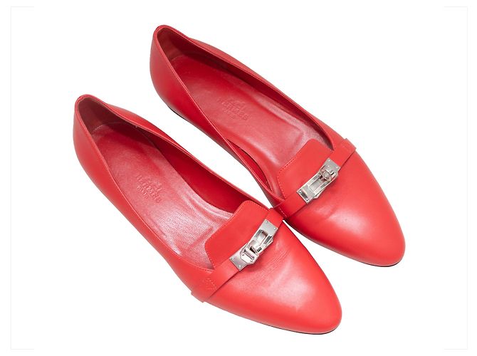 Hermès Ballerine a punta con chiusura Hermes Rosse Taglia 37 - vista 2
