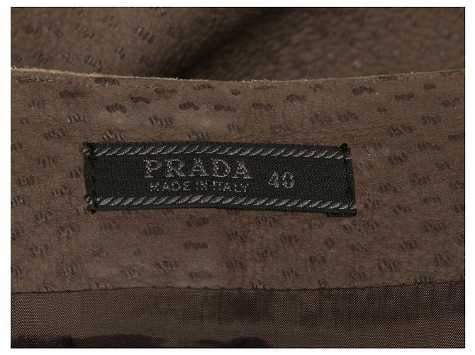 Gonna al ginocchio in camoscio Prada marrone Taglia IT 40 - vista 5