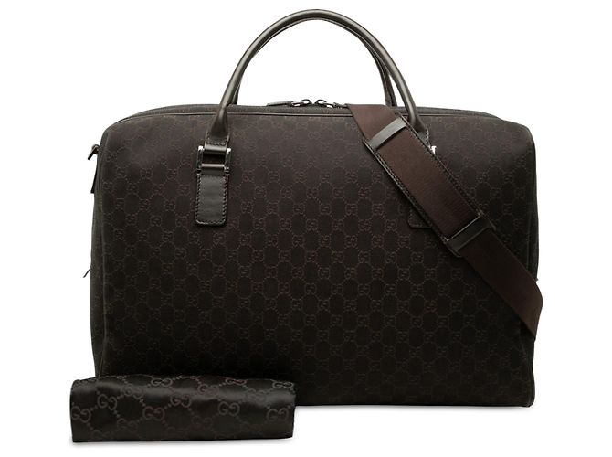 Borsa da viaggio Gucci GG Denim marrone - vista 7