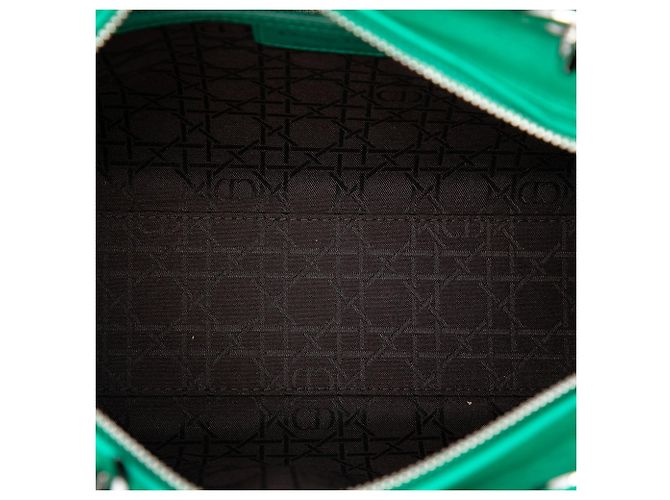 Borsa Lady Dior Satchel Large in pelle di agnello Cannage verde Dior - vista 4