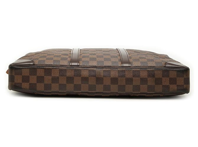 Borsa da Lavoro Louis Vuitton Damier Ebene Porte Documents Voyage PM Marrone - vista 3