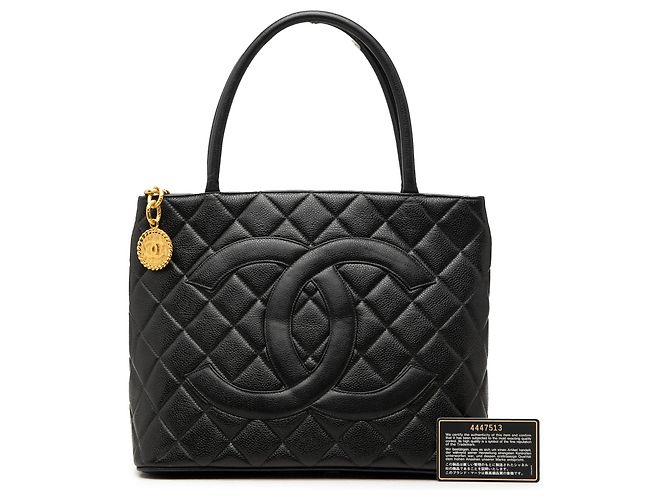 Bolso Tote Chanel Caviar Medallion Negro - vista 7