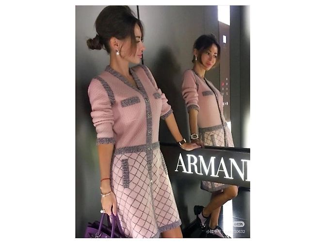 Abito Chanel 15K in lana color-block multicolore - vista 4