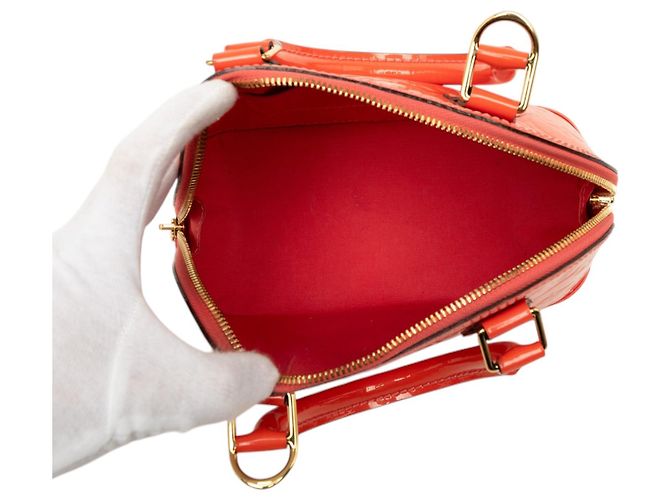 Borsa Satchel Alma BB Louis Vuitton Monogram Vernis Arancione - vista 4