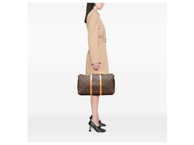 Sac de voyage Louis Vuitton Monogram Keepall Bandouliere 50 Marron - vue 11