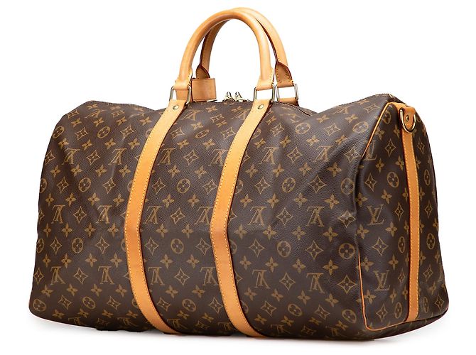 Sac de voyage Louis Vuitton Monogram Keepall Bandouliere 50 Marron - vue 2