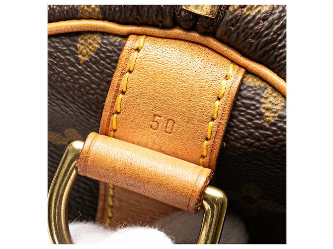 Sac de voyage Louis Vuitton Monogram Keepall Bandouliere 50 Marron - vue 7