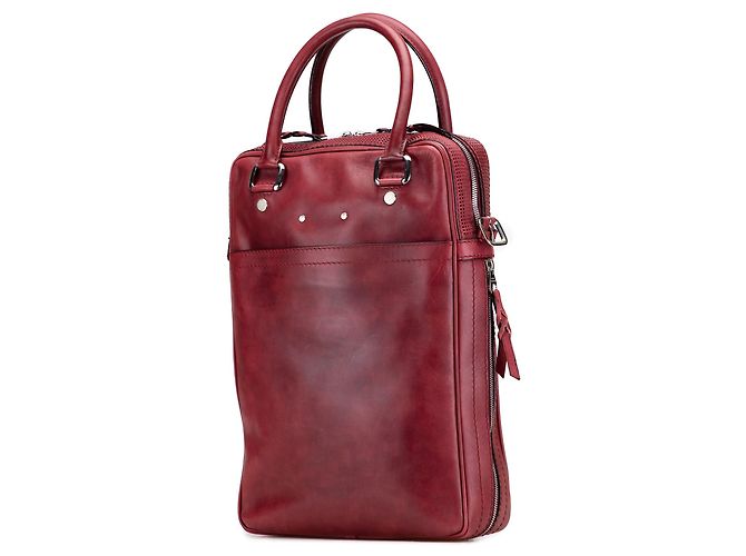 Bolso Satchel Vertical para Documentos Louis Vuitton Bequia en Cuero Rojo - vista 2