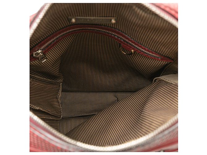 Bolso Satchel Vertical para Documentos Louis Vuitton Bequia en Cuero Rojo - vista 4