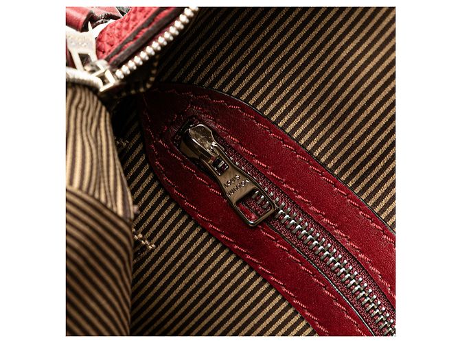 Bolso Satchel Vertical para Documentos Louis Vuitton Bequia en Cuero Rojo - vista 6