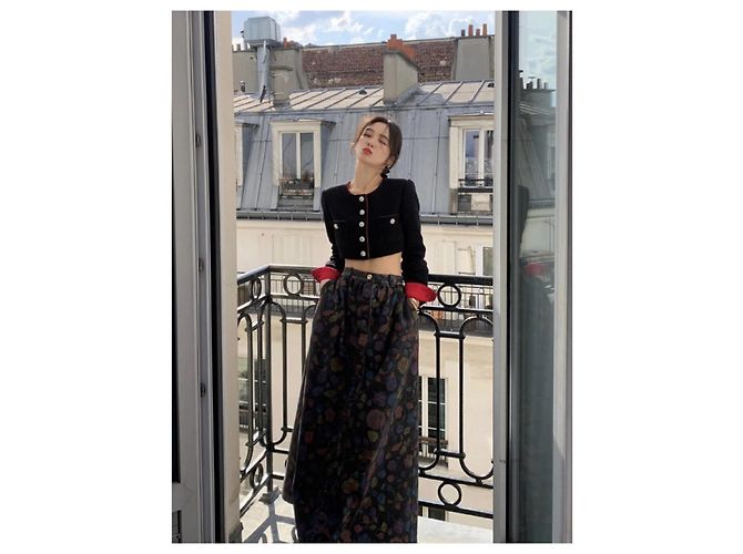 Chanel Tweed Jacke Schwarz Kurzgröße 36 - Ansicht 4