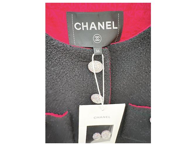Chanel Tweed Jacke Schwarz Kurzgröße 36 - Ansicht 5