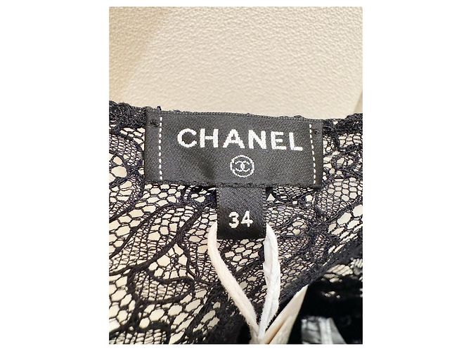 Vestido camisola de renda preto Chanel - vista 3