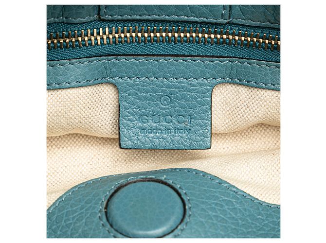 Bolsa Gucci Small Bamboo Shopper em couro de bezerro azul - vista 5