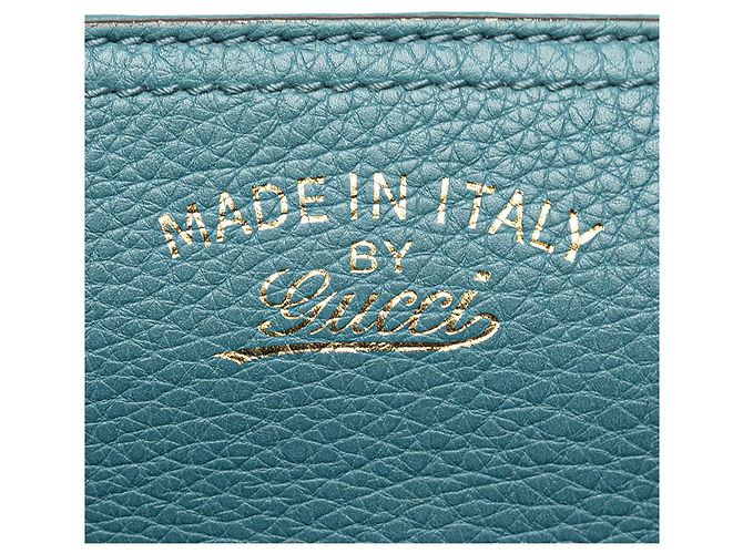 Bolsa Gucci Small Bamboo Shopper em couro de bezerro azul - vista 7