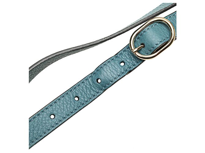 Bolsa Gucci Small Bamboo Shopper em couro de bezerro azul - vista 8