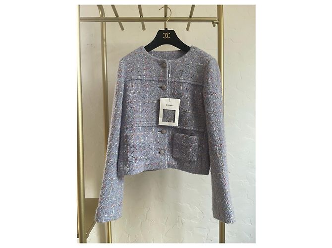 Chaqueta Chanel 25B de tweed morado FR34 - vista 2