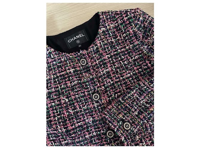 CHANEL 19P Multicolor Bouclé Tweed Jacket - view 4