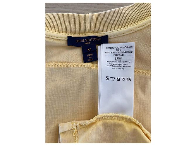 Top Louis Vuitton Amarillo de Algodón de Manga Corta con Logo Cadena - vista 3