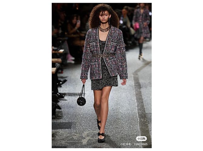 Giacca Chanel 24A in tweed ricamato multicolor FR36 - vista 6
