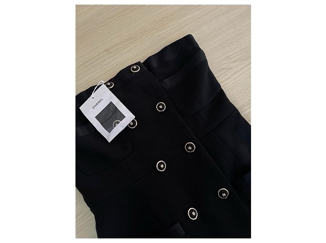 Chanel 20A Metiers d'Art Bustierkleid aus Samt Schwarz - Ansicht 4