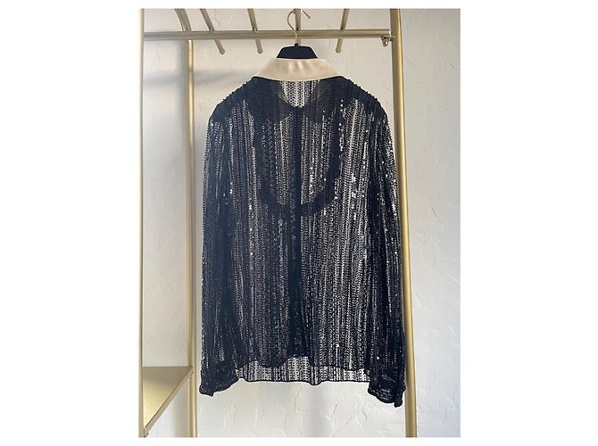 Top in seta nero trasparente Miu Miu - vista 2