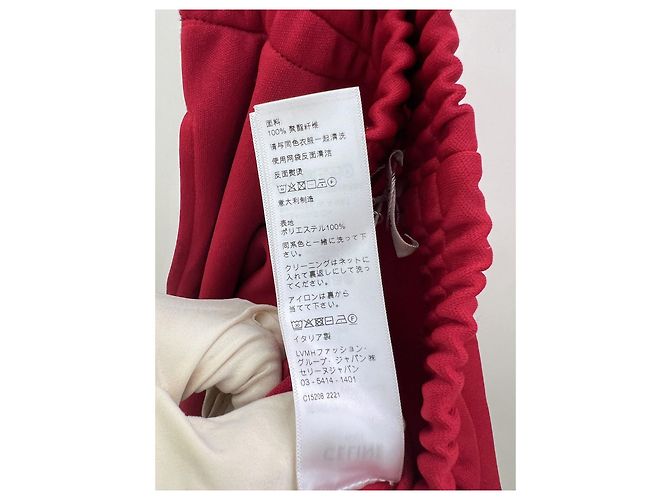 Céline Rote Baumwollhose mit weißen Streifen - Ansicht 4