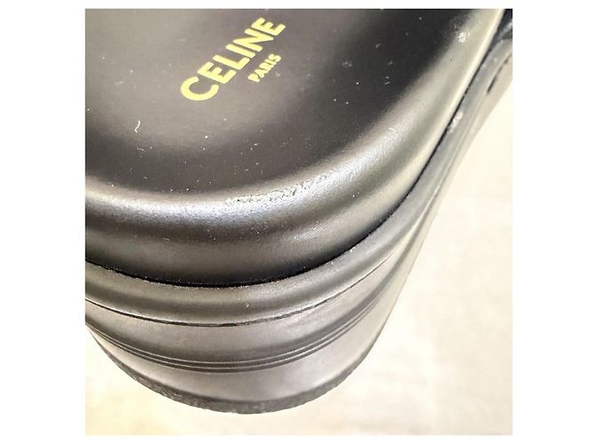 Sandalias Céline de cuero negro con plataforma - vista 6