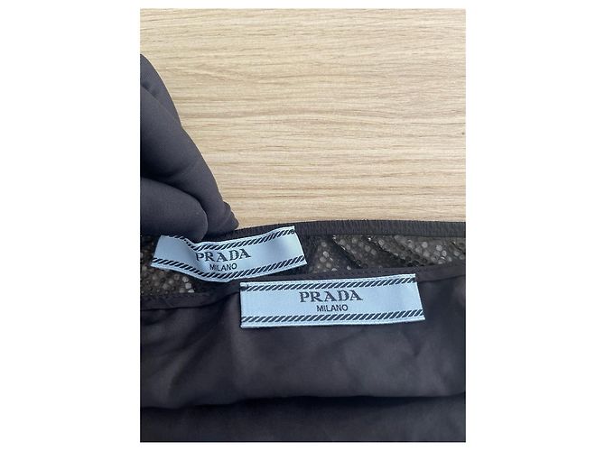 Prada schwarzer zweilagiger Rock mit Strasssteinen - Ansicht 4