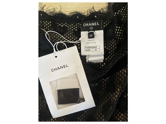 Chanel 22S Langes Spitzenkleid Schwarz - Ansicht 3